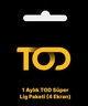 TOD 1 Aylık Süper Lig Paketi (Web, Cep, Tablet, Smart TV)